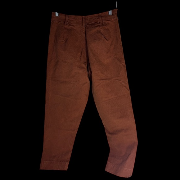 Jesse Kamm The Sailor 100% Organic Cotton Canvas Pants Clay Tapered Leg Sz 10 - Picture 4 of 8